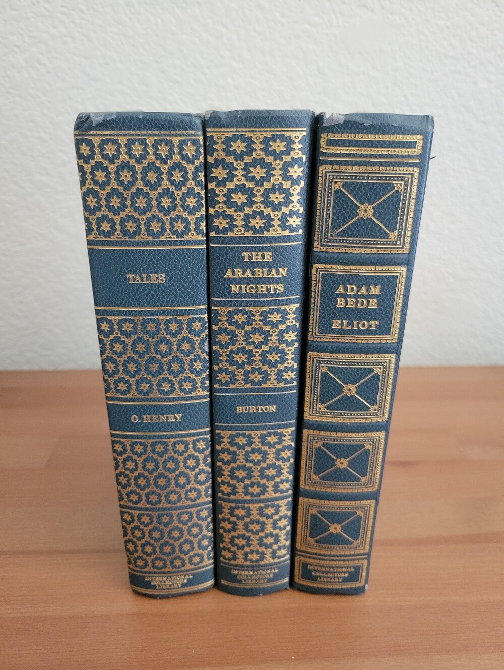 Vintage Set of three leatherbound classic books.